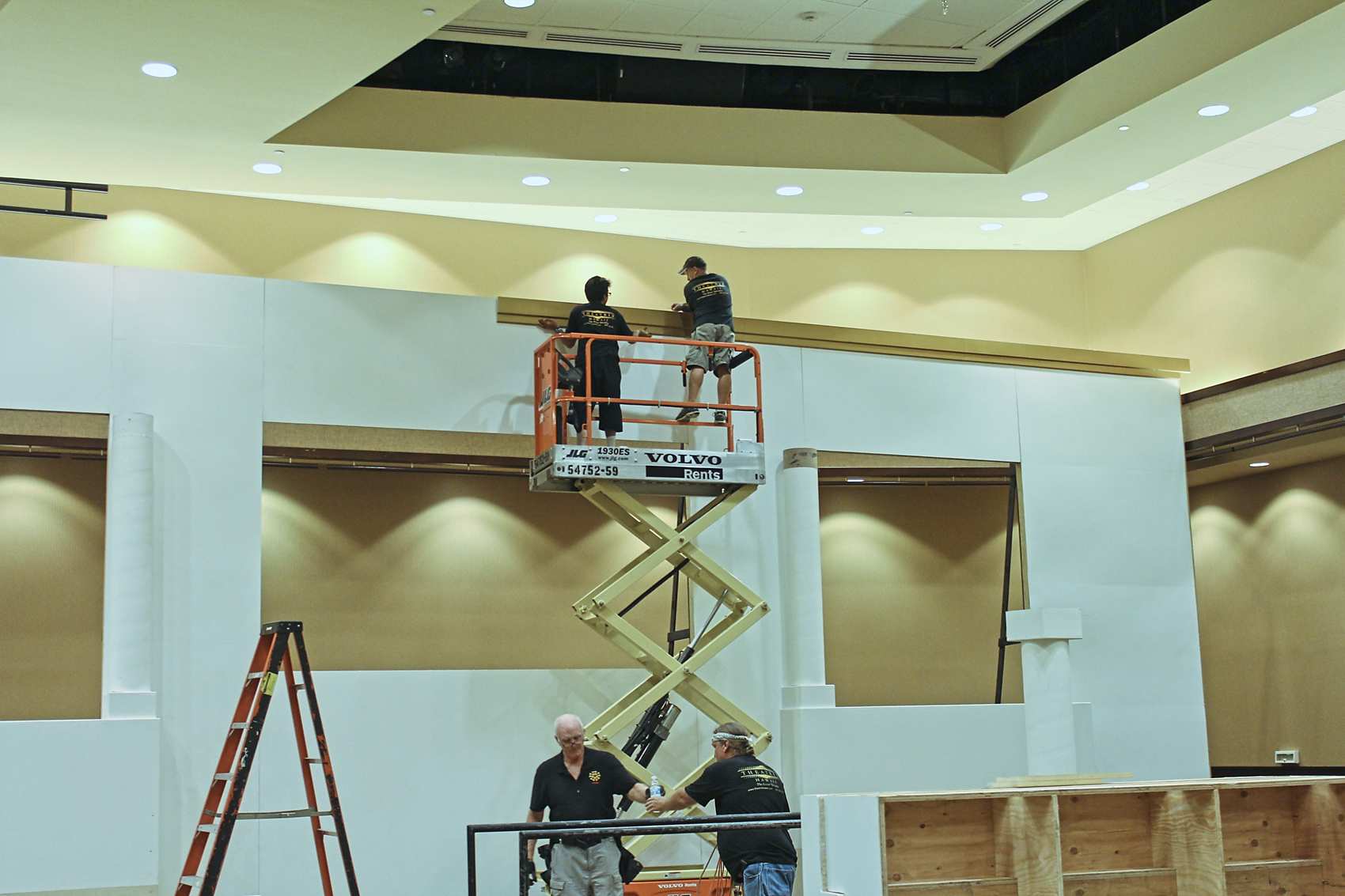 Set building in ballroom